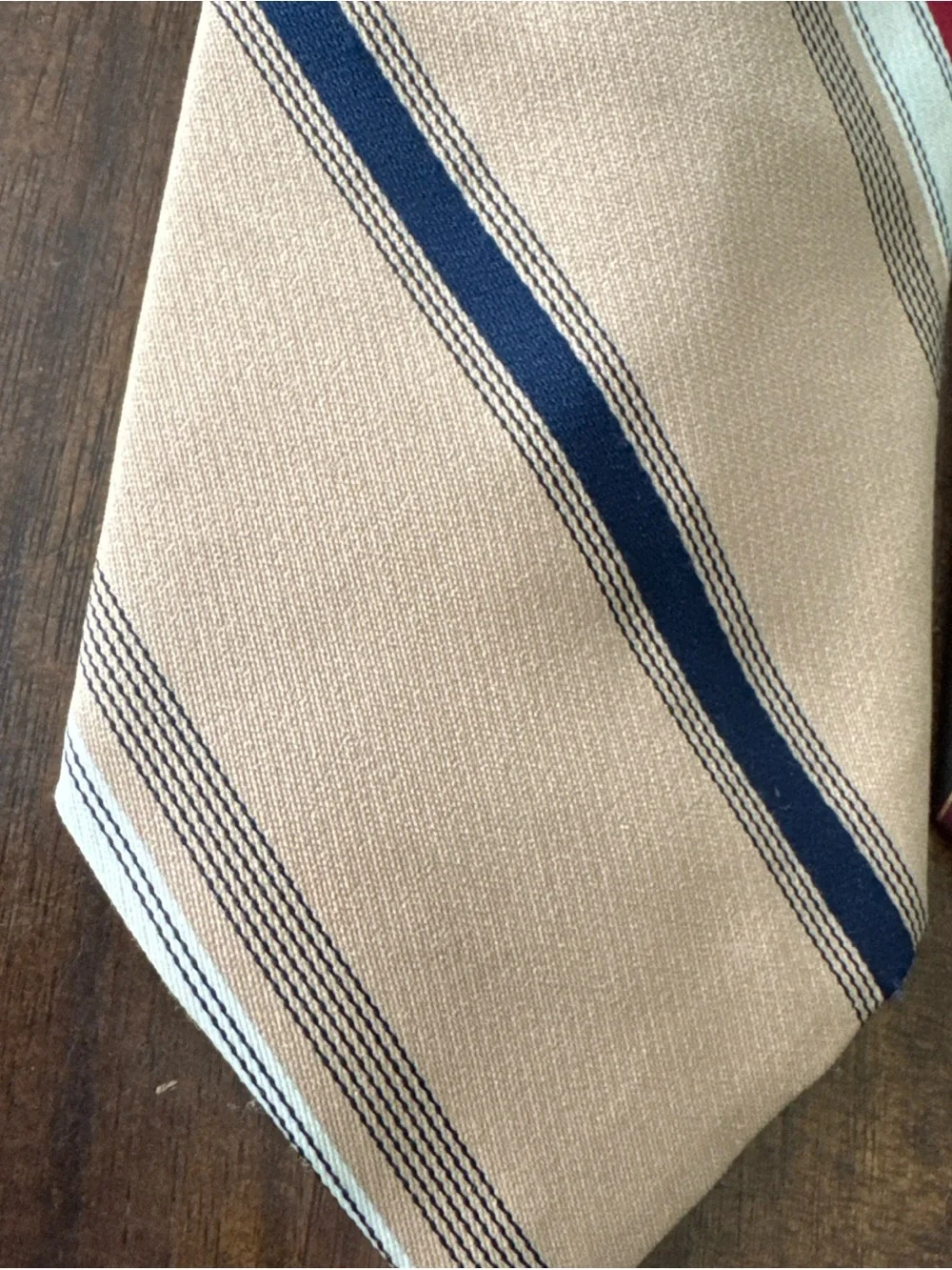 Andhurst lot of 2 Vintage Ties Green Geometric Tan Stripes 70s Abstract USA made